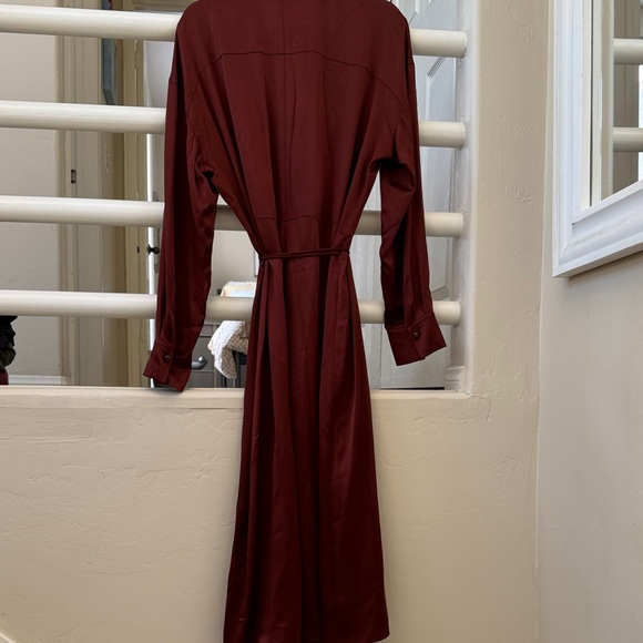 Vince Silk Rosewood Long-Sleeve Wrap Dress SZ XL - Picture 9 of 9